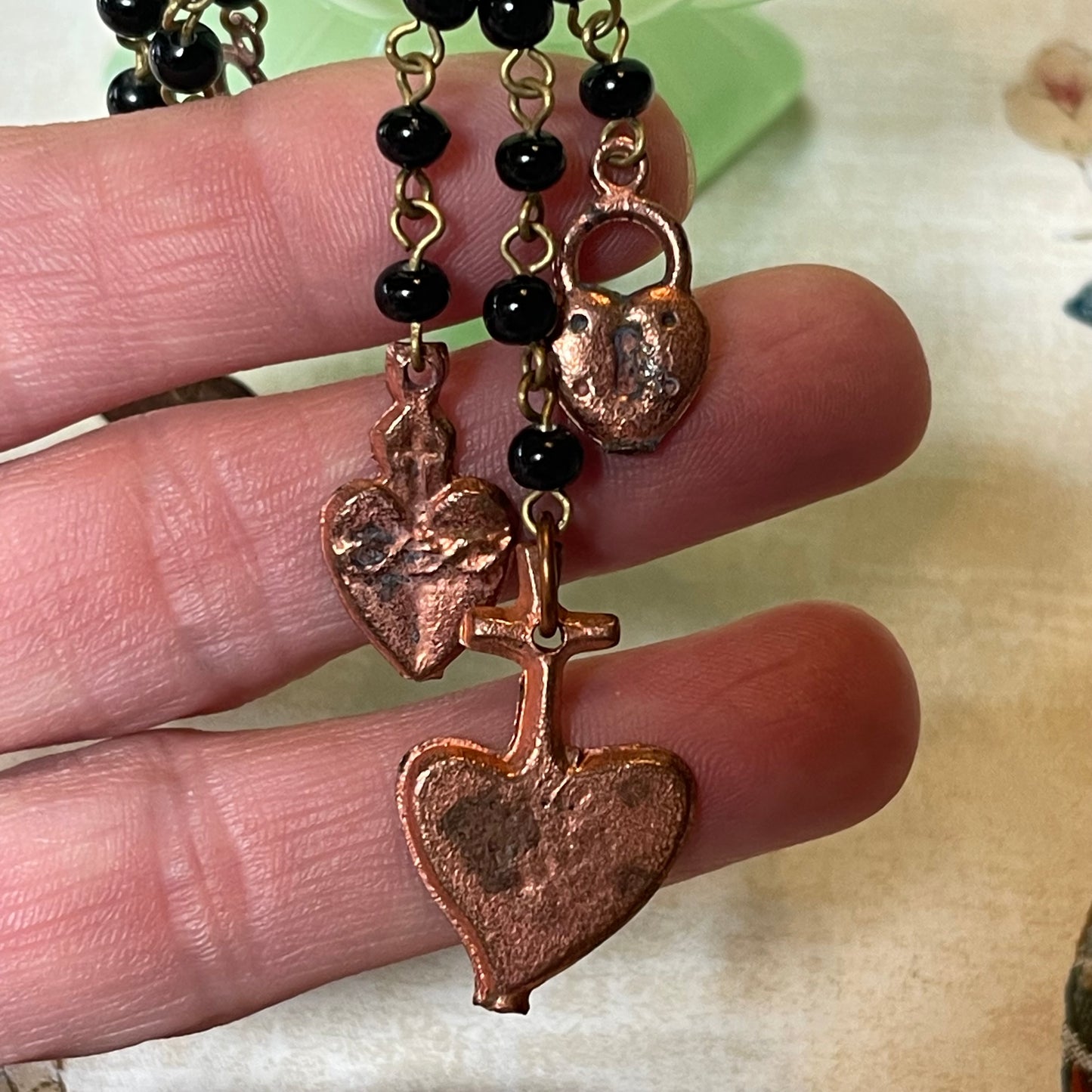 Tres Corazones, Milagro Earrings.