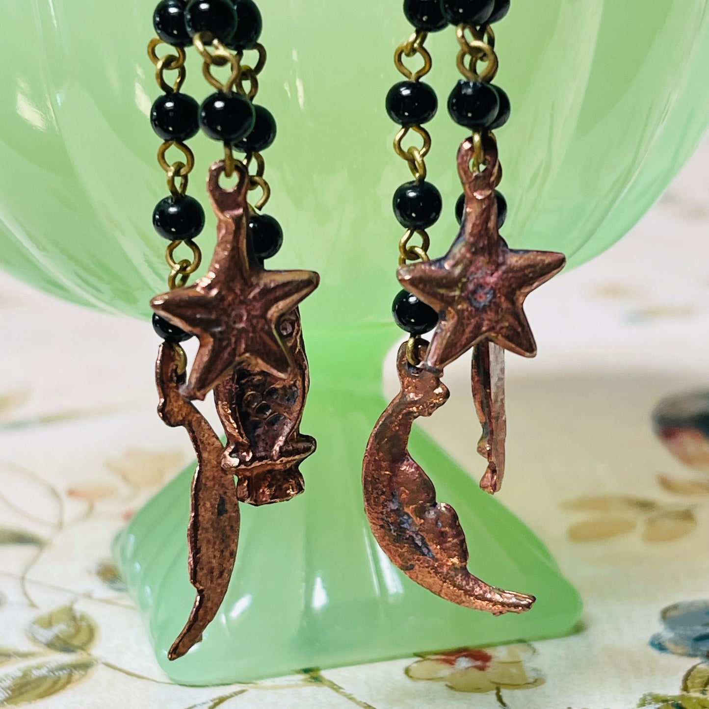 Moon Star Owl, Milagro Earrings