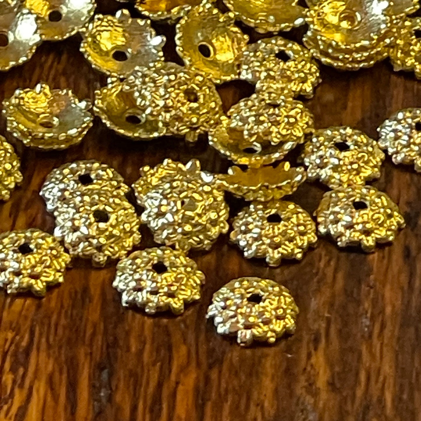 Tibetan Style Bead Caps GOLD Metal 50 per order