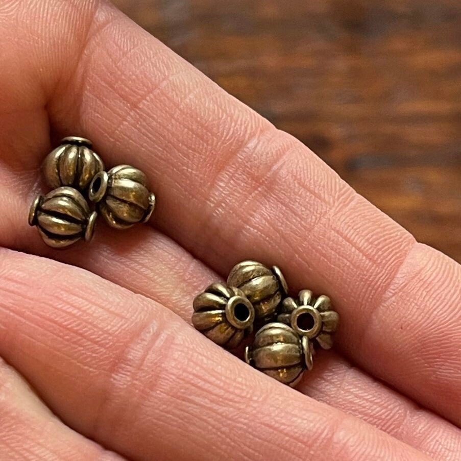 Metal Lantern Beads, Antique Bronze, 20 per order