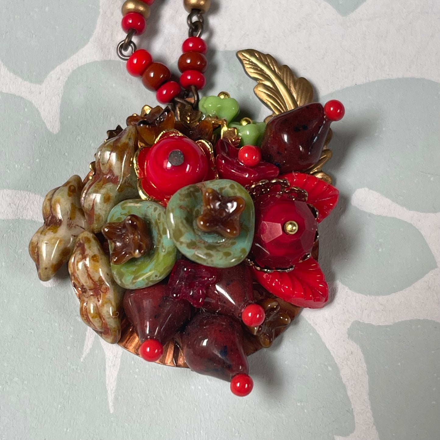 Hand-Made Flower Boho Necklace.