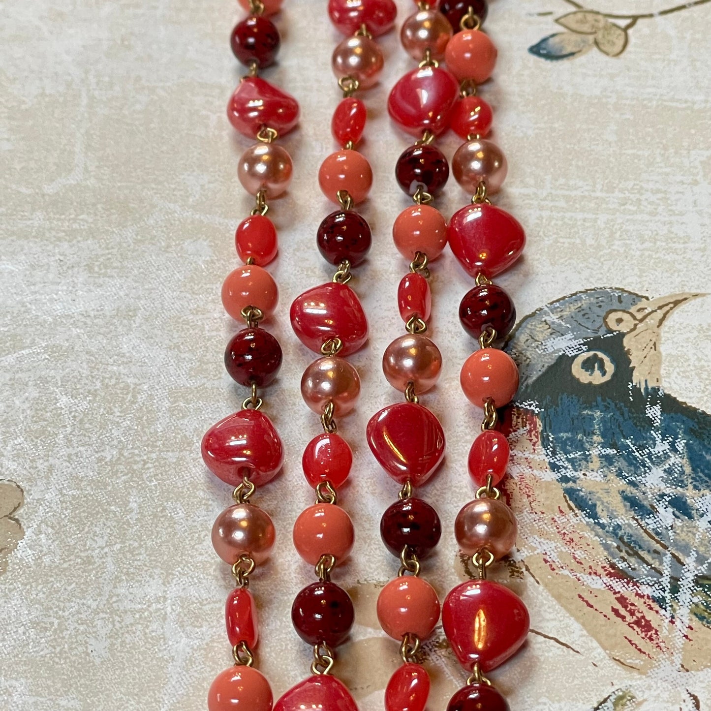 Larger Czech Glass Bead Chain Bead Chain The largest bead is almost 12mm. The smallest is 7mm x 9mm. Sold by the foot.