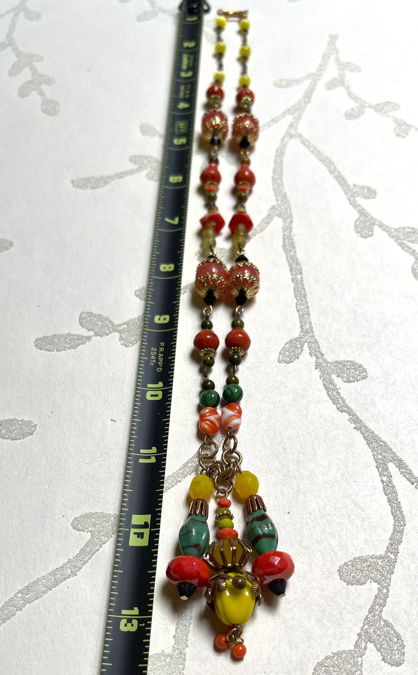 Vintage Bright Fun Boho Rosary-Style Hand Looped Necklace