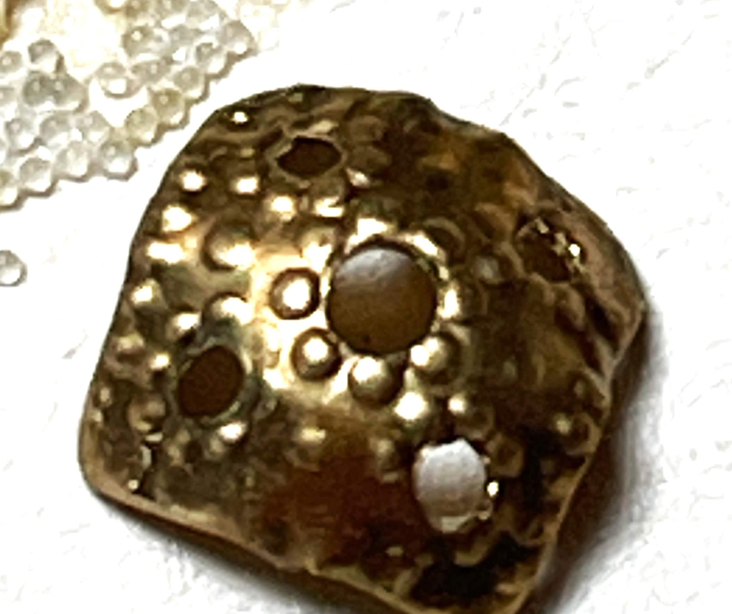 Textured Moroccan Brass Bead Caps.  12 Per Order.