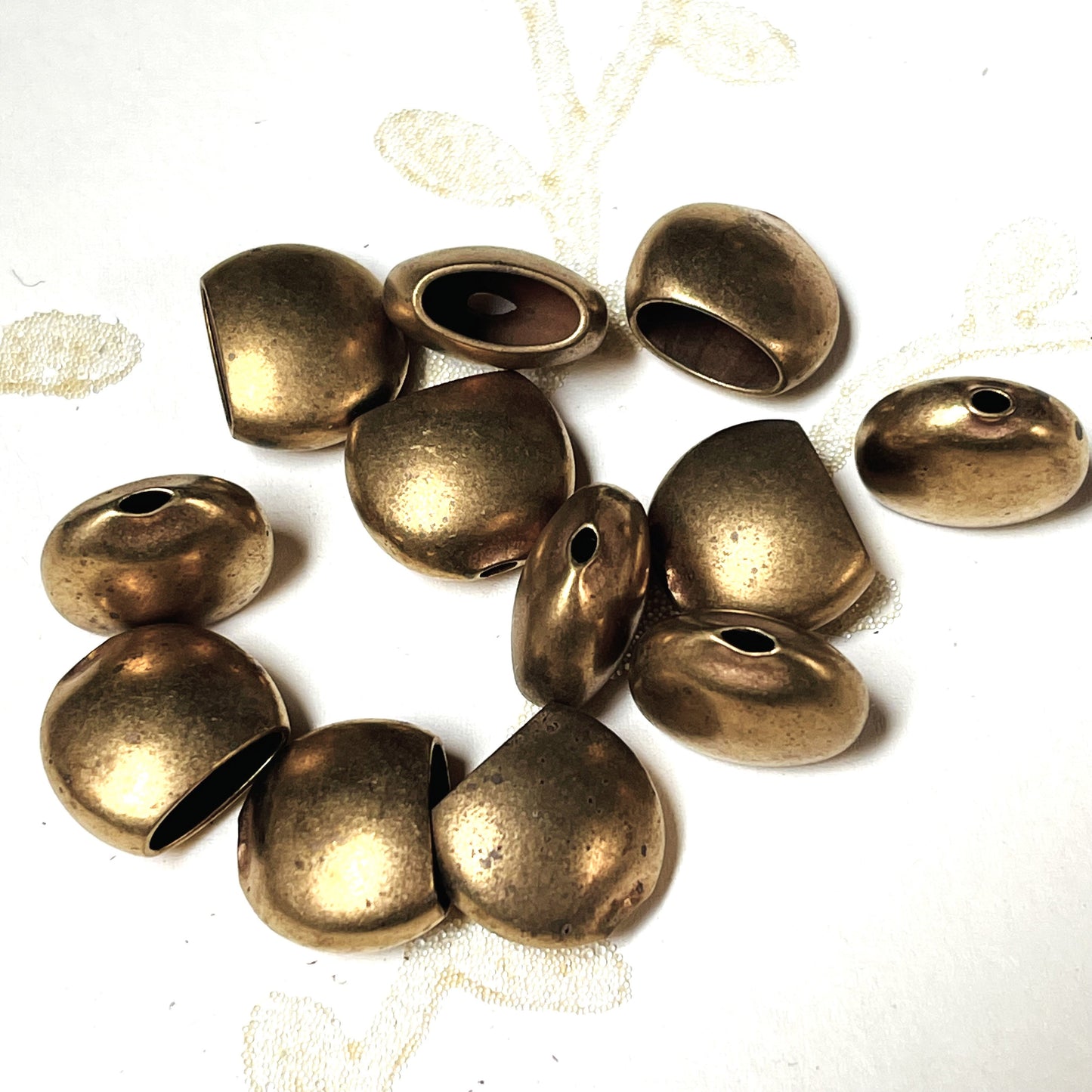 Vintage Brass Bead Caps.   12 Per Order.